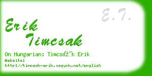 erik timcsak business card